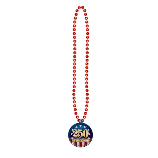Beistle 33" Beads with Semiquincentennial Medallion, 3ct.